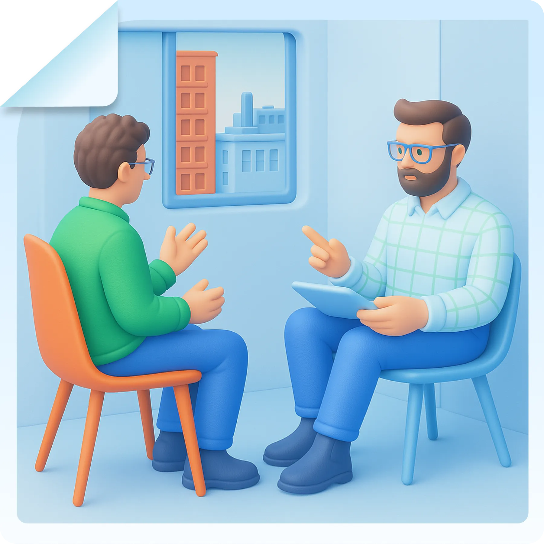 Professional counselor reviewing options with a student